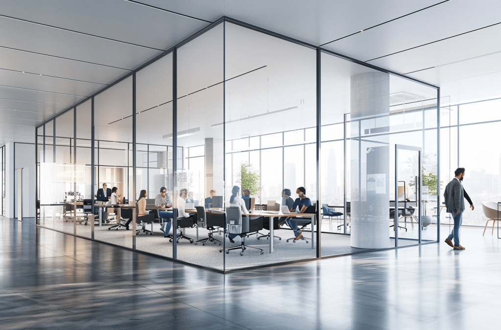 Adaptable Office Designs With Glass Partitions